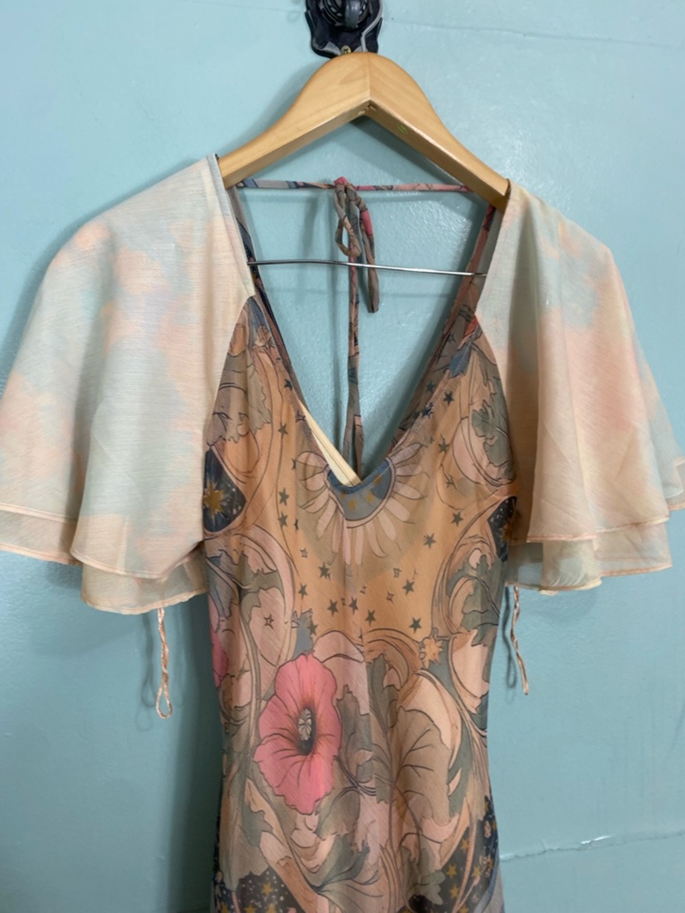 Free People Celestial Nights Maxi Dress Fairy Combo Floral Boho Small - Picture 3 of 6